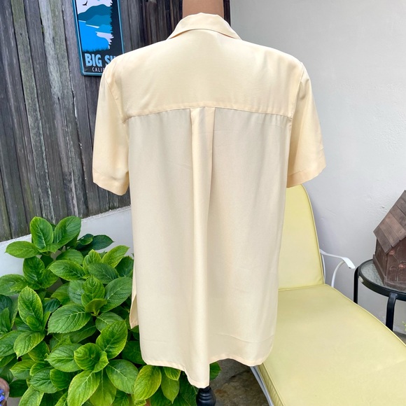 VTG Jones New York Short Sleeved Button Up Blouse Oversized/Relaxed Yellow 10 - Picture 7 of 13